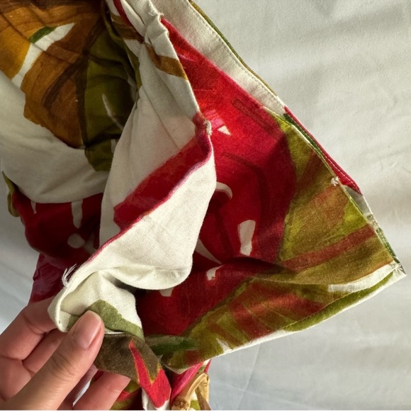 Farm Rio Spring Forest Green Red Tropical Leaf Print Mini Wrap Skirt Size S - Picture 9 of 16